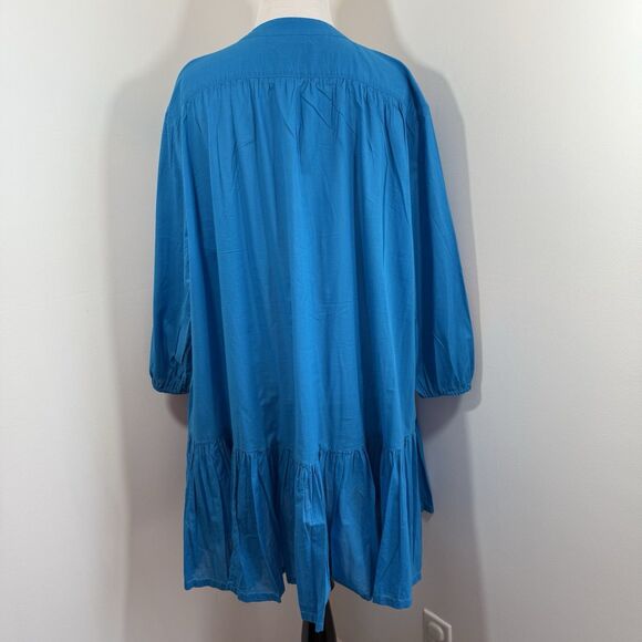 J. Crew Dress Flowy Cover Up XS Tiered Oversize Light Organic Cotton Re-Imagined - Picture 5 of 12